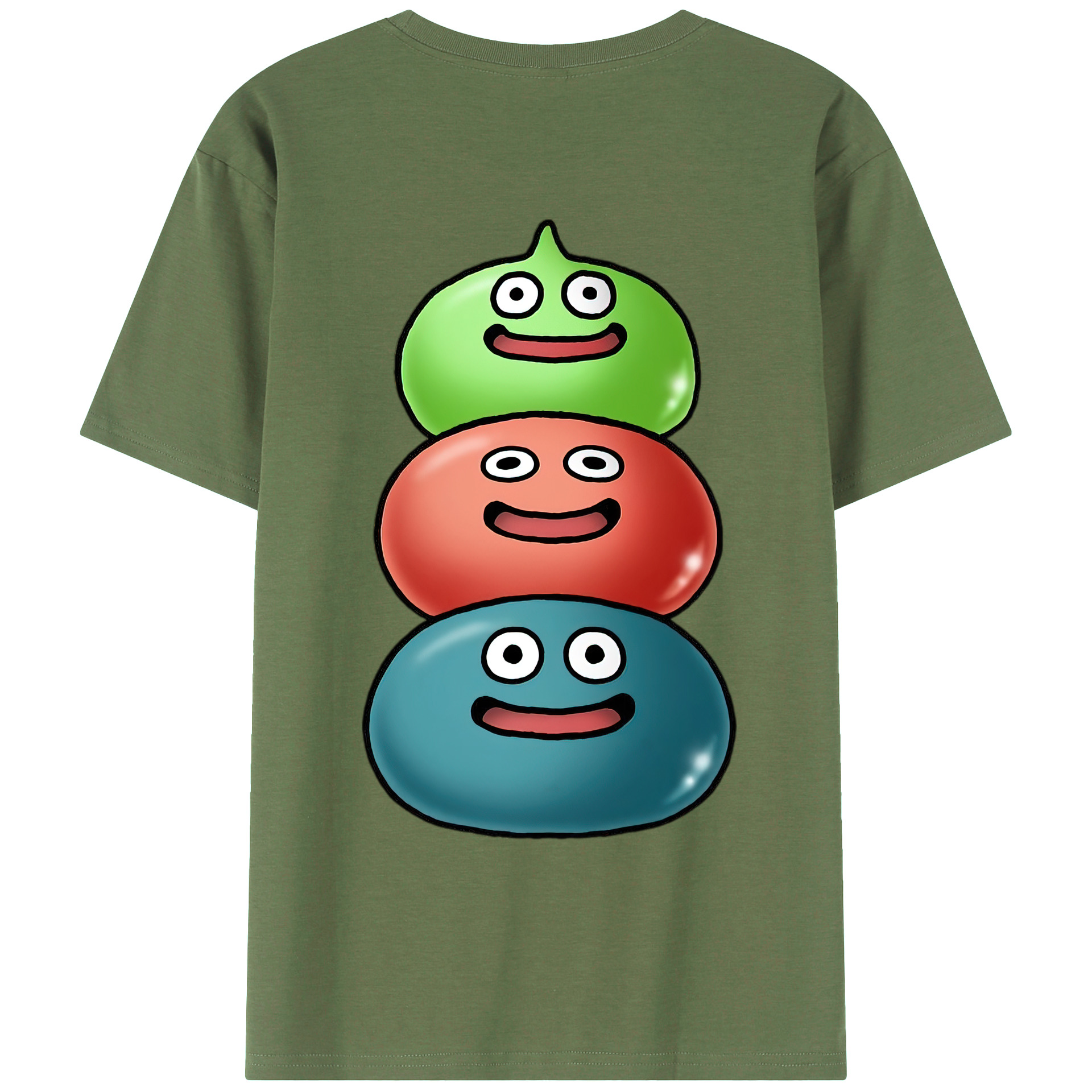 （画像用） ドラゴンクエスト Doragon Kuesuto Dragon Quest 綿100％ メンズ半袖Tシャツ（バックプリント） 通気性